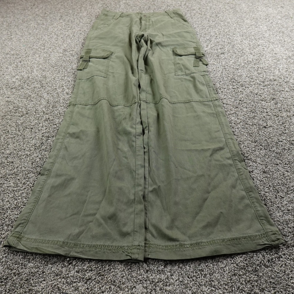 American Eagle Pants Women 0 Green Cargo High Rise Baggy Wide Leg Rave Y2K Flex